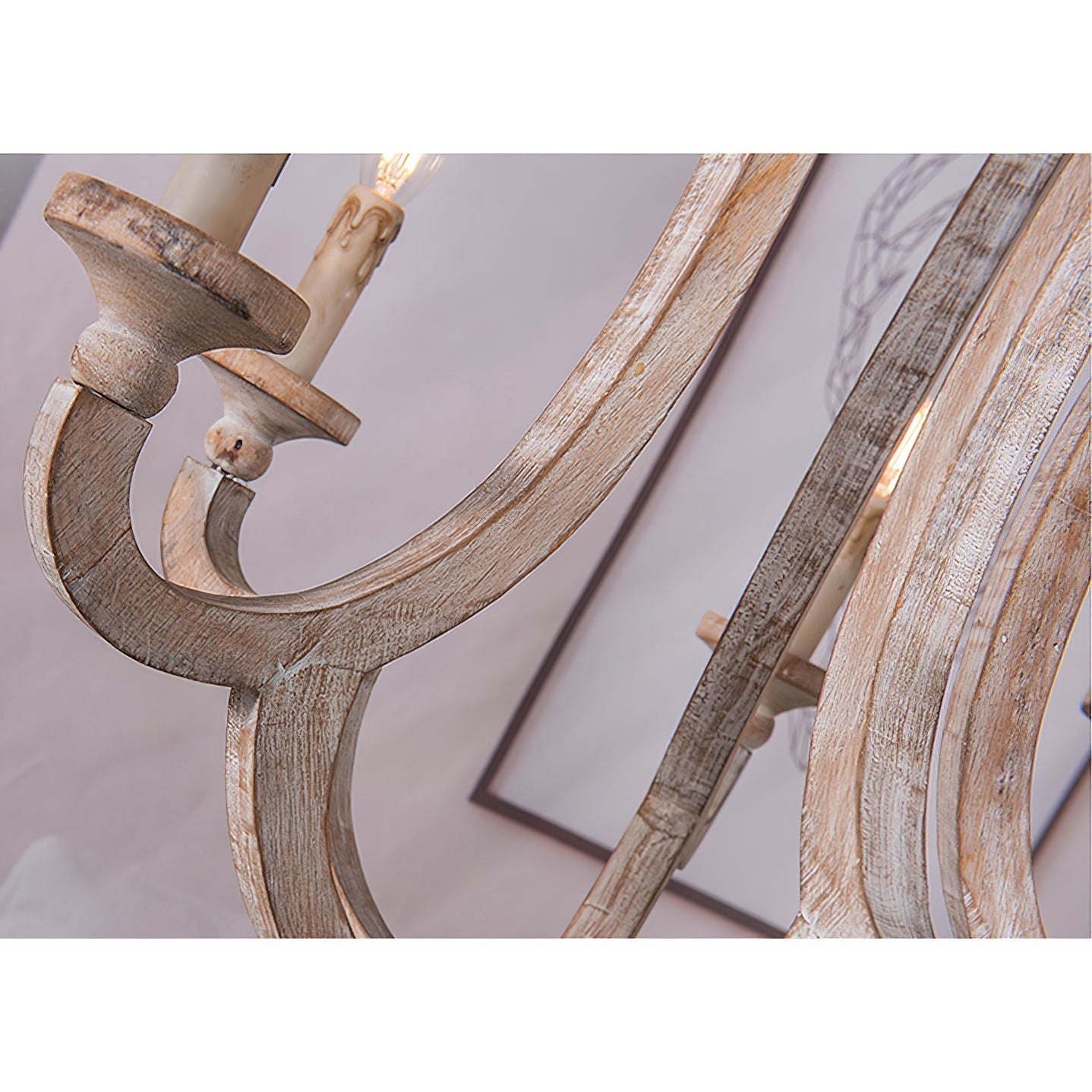 Myraean Industrieller Vintage Kronleuchter aus Holz-Letslighting