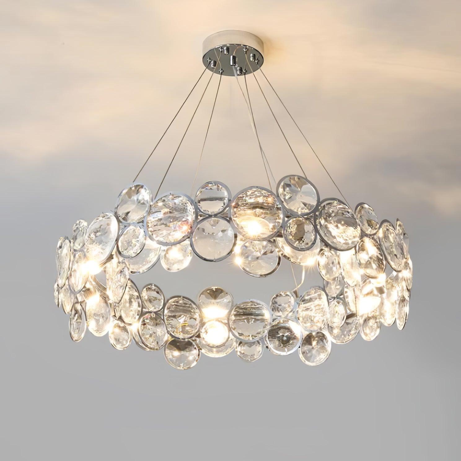 Cuthaiel Postmoderner Luxus Rund Chrom Kristall Kronleuchter-Letslighting