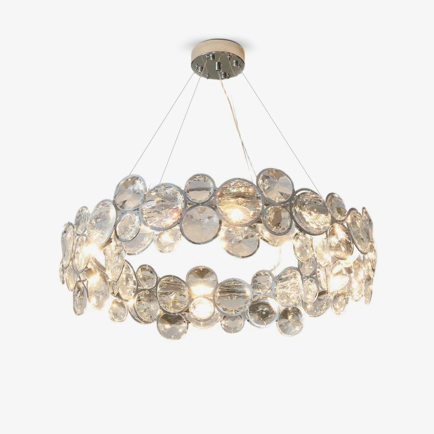 Cuthaiel Postmoderner Luxus Rund Chrom Kristall Kronleuchter-Letslighting