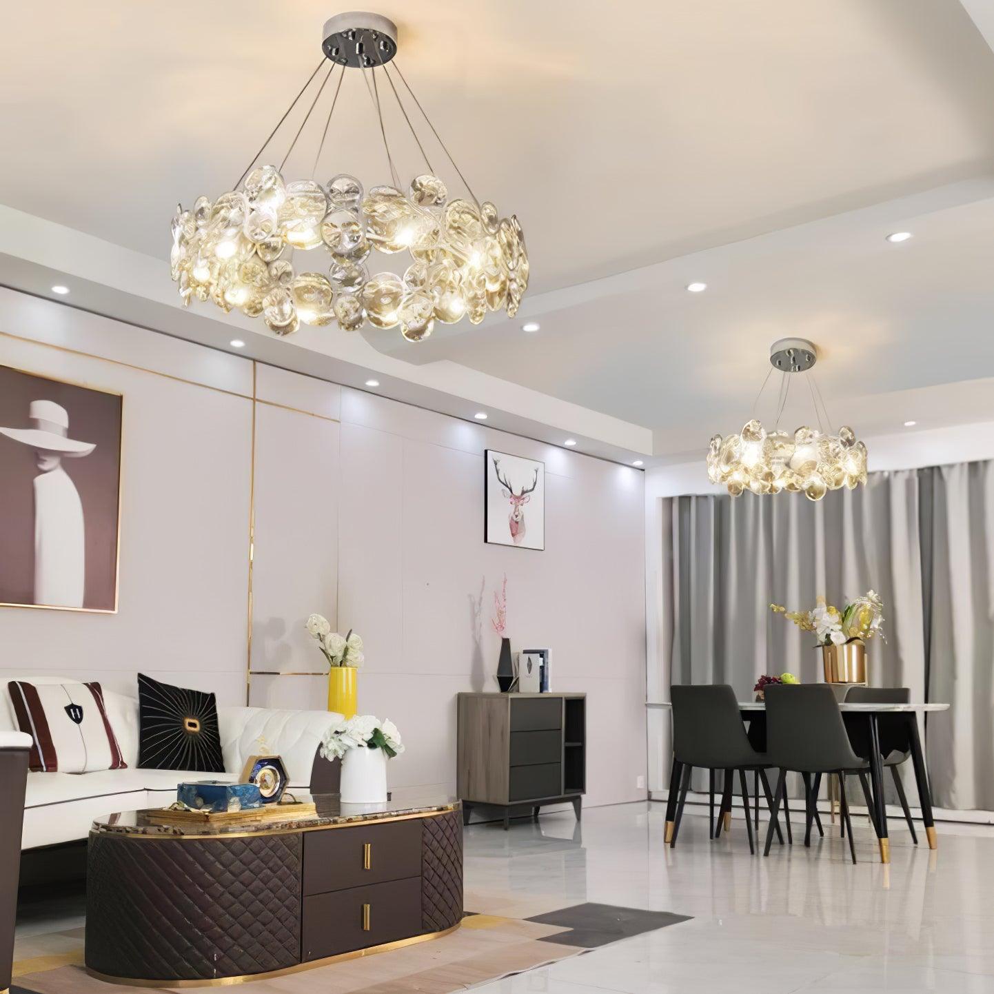 Cuthaiel Postmoderner Luxus Rund Chrom Kristall Kronleuchter-Letslighting