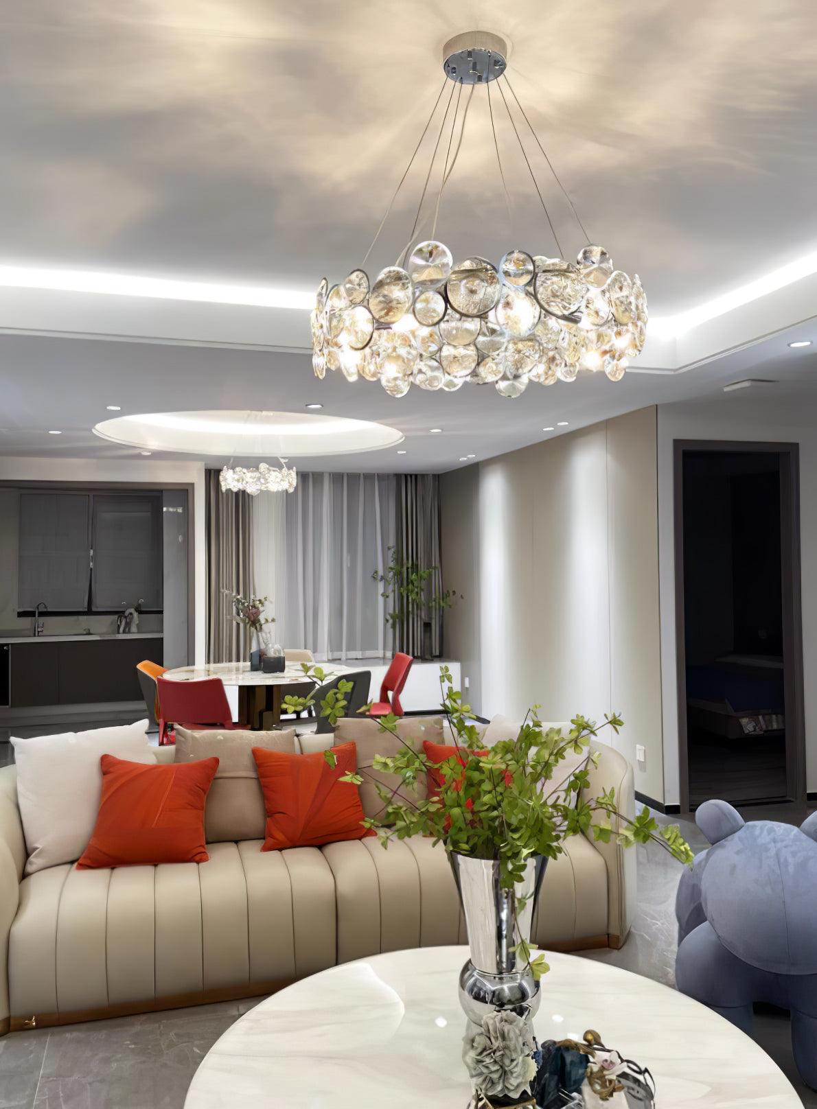 Cuthaiel Postmoderner Luxus Rund Chrom Kristall Kronleuchter-Letslighting