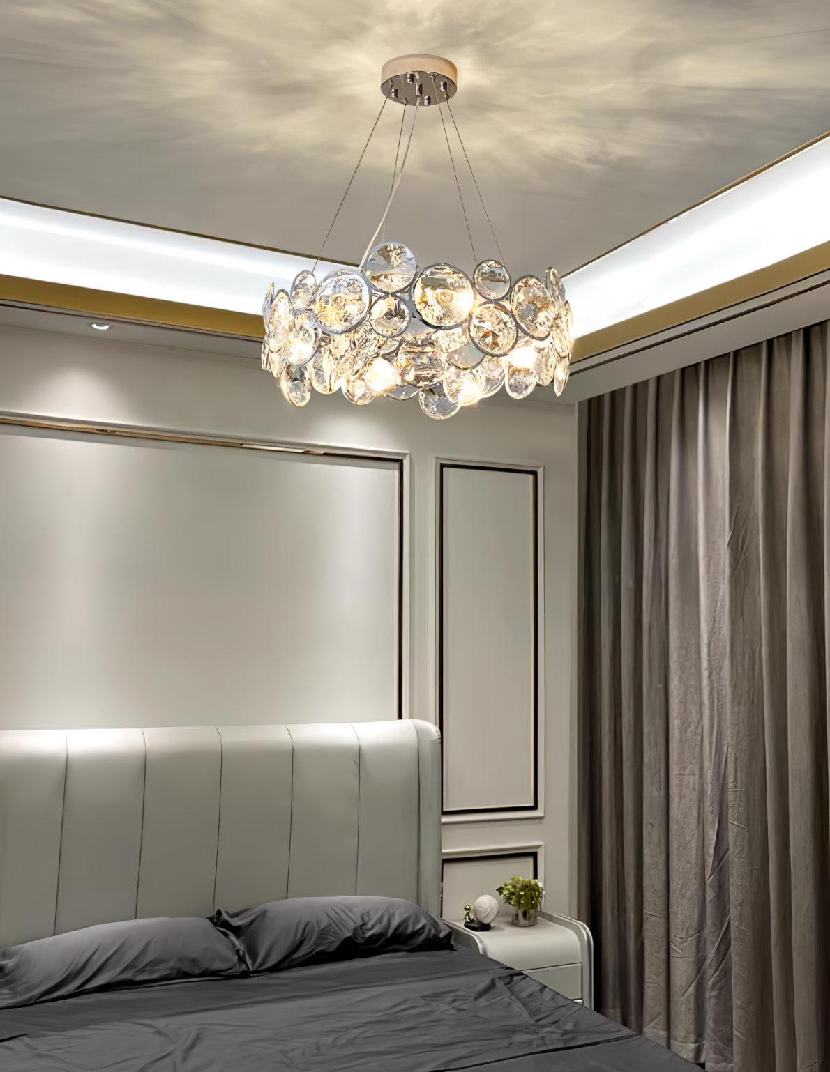 Cuthaiel Postmoderner Luxus Rund Chrom Kristall Kronleuchter-Letslighting