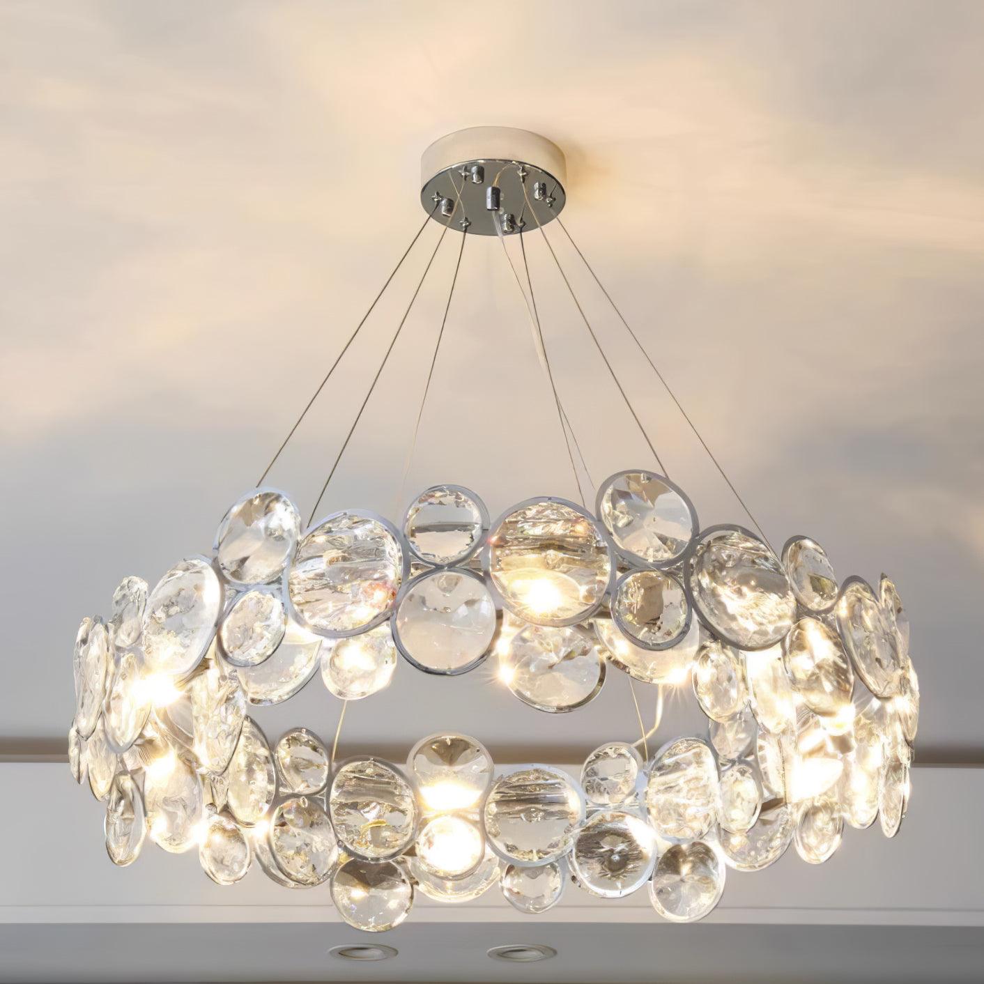 Cuthaiel Postmoderner Luxus Rund Chrom Kristall Kronleuchter-Letslighting