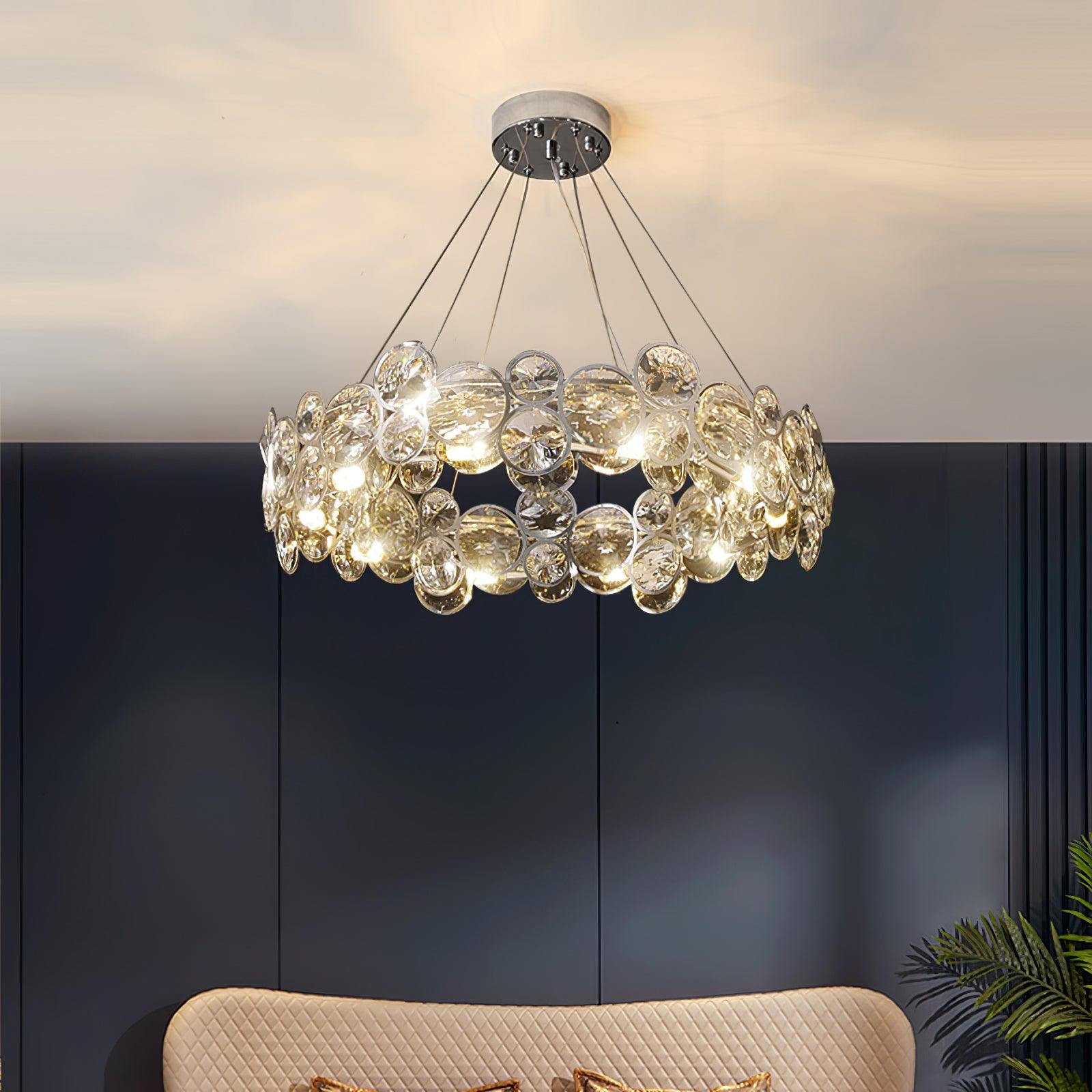 Cuthaiel Postmoderner Luxus Rund Chrom Kristall Kronleuchter-Letslighting