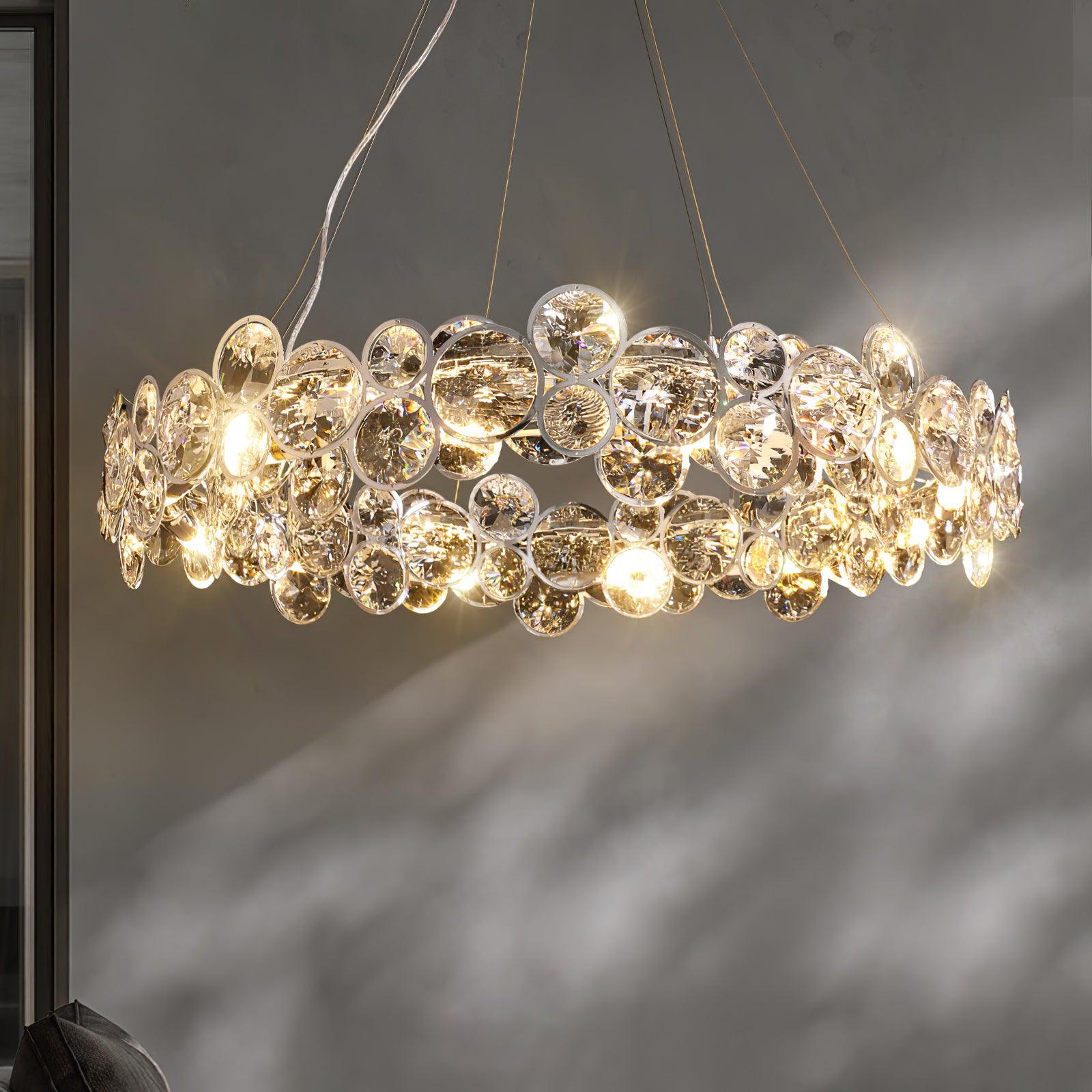 Cuthaiel Postmoderner Luxus Rund Chrom Kristall Kronleuchter-Letslighting