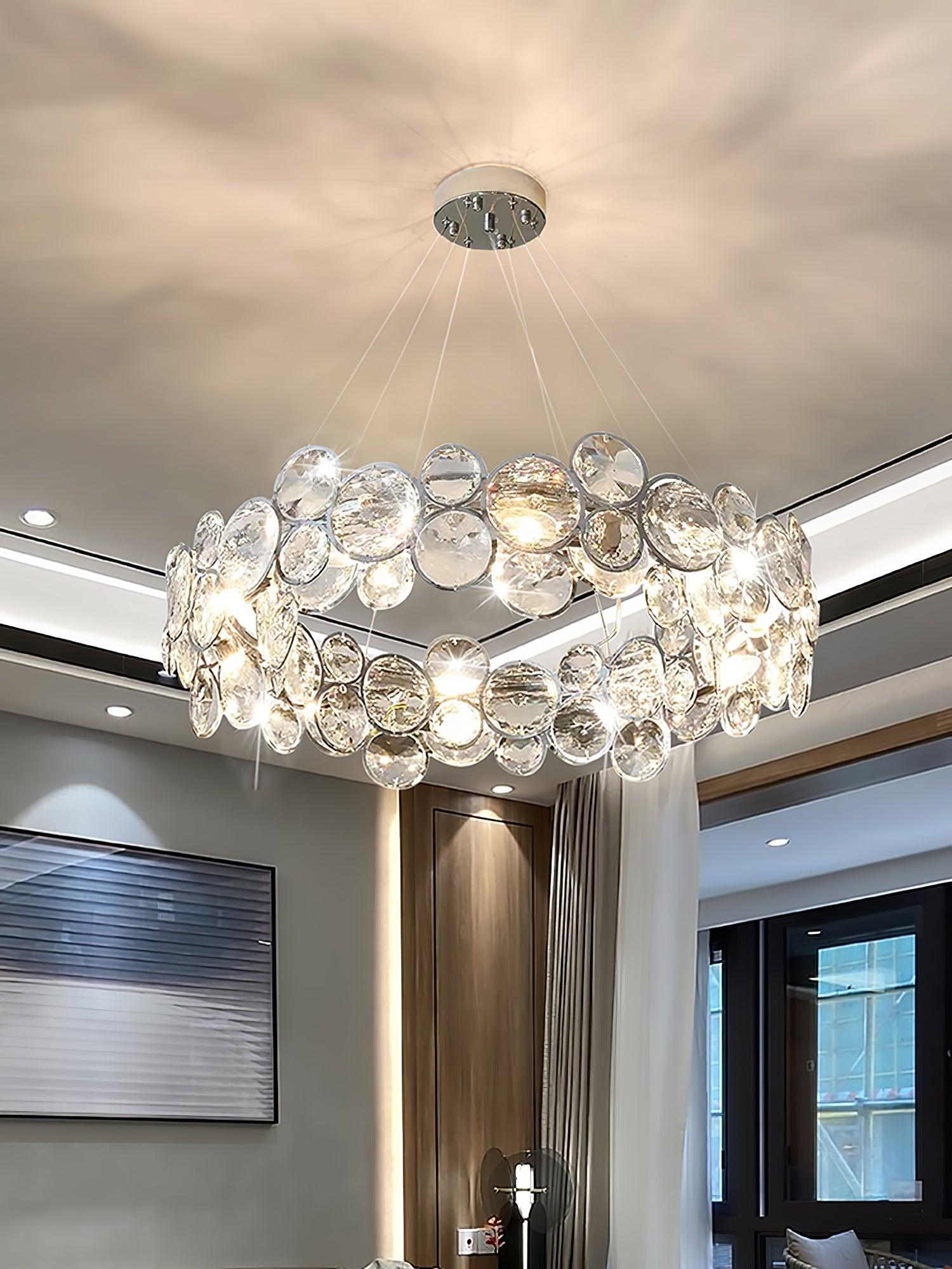 Cuthaiel Postmoderner Luxus Rund Chrom Kristall Kronleuchter-Letslighting