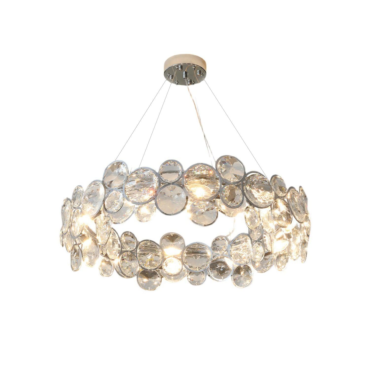 Cuthaiel Postmoderner Luxus Rund Chrom Kristall Kronleuchter-Letslighting
