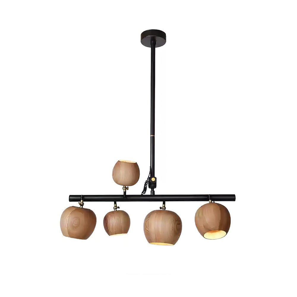 Avelira Rustikale Lineare Pendelleuchte aus Holzkugel-Letslighting