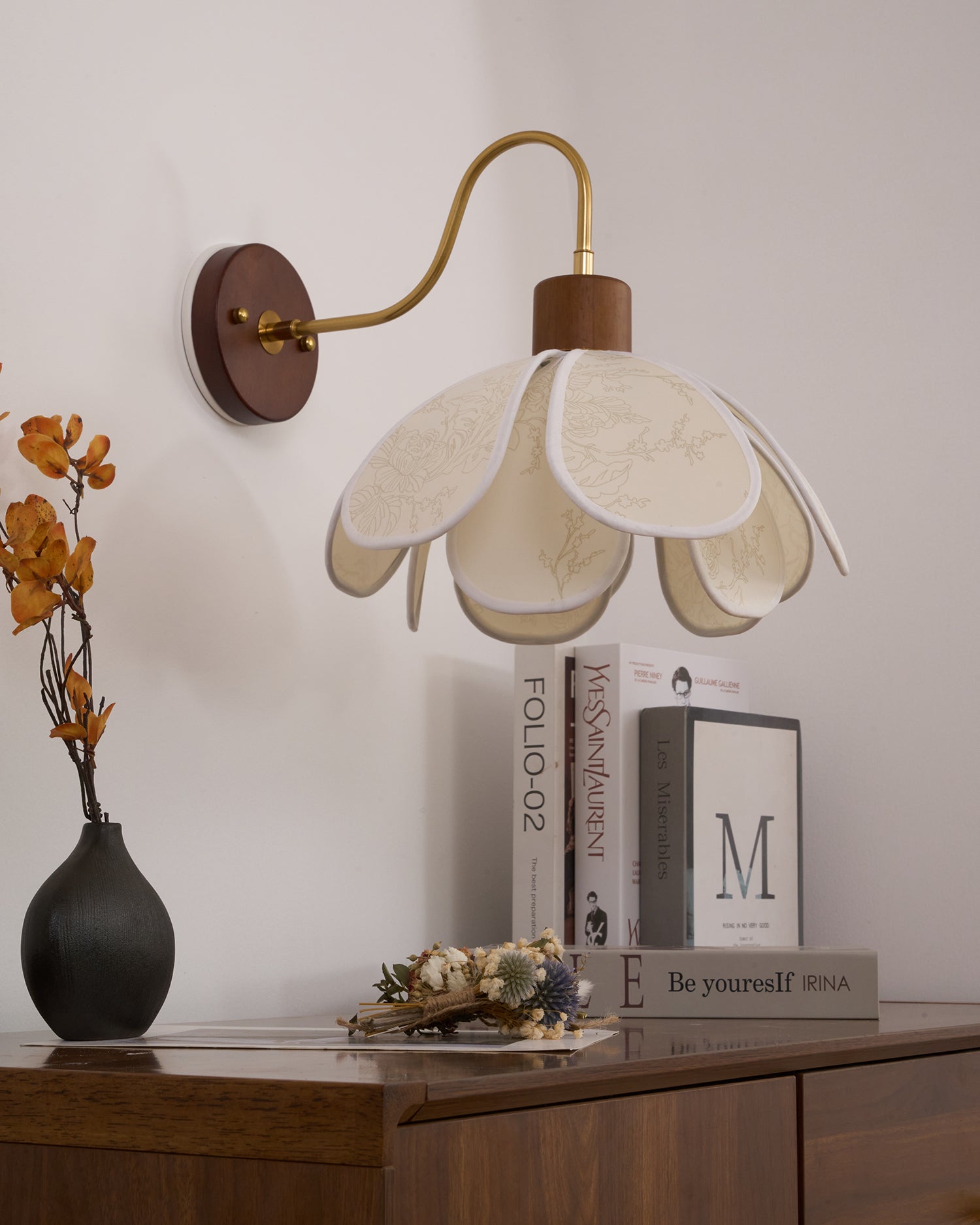 Florayne Vintage Floral Glass Wall Lamp - Letslighting