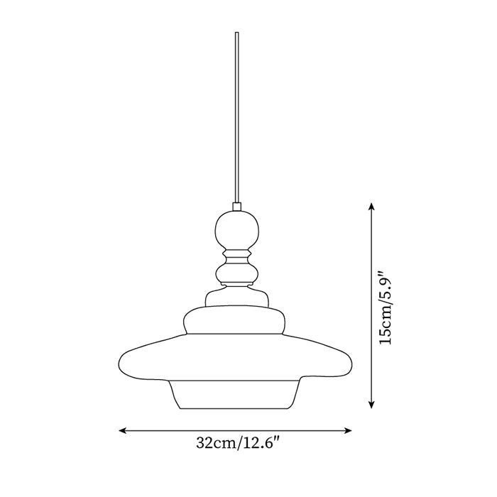 Pendelleuchte Gelbes Glas mit Walnussholz Akzent Retro-Letslighting
