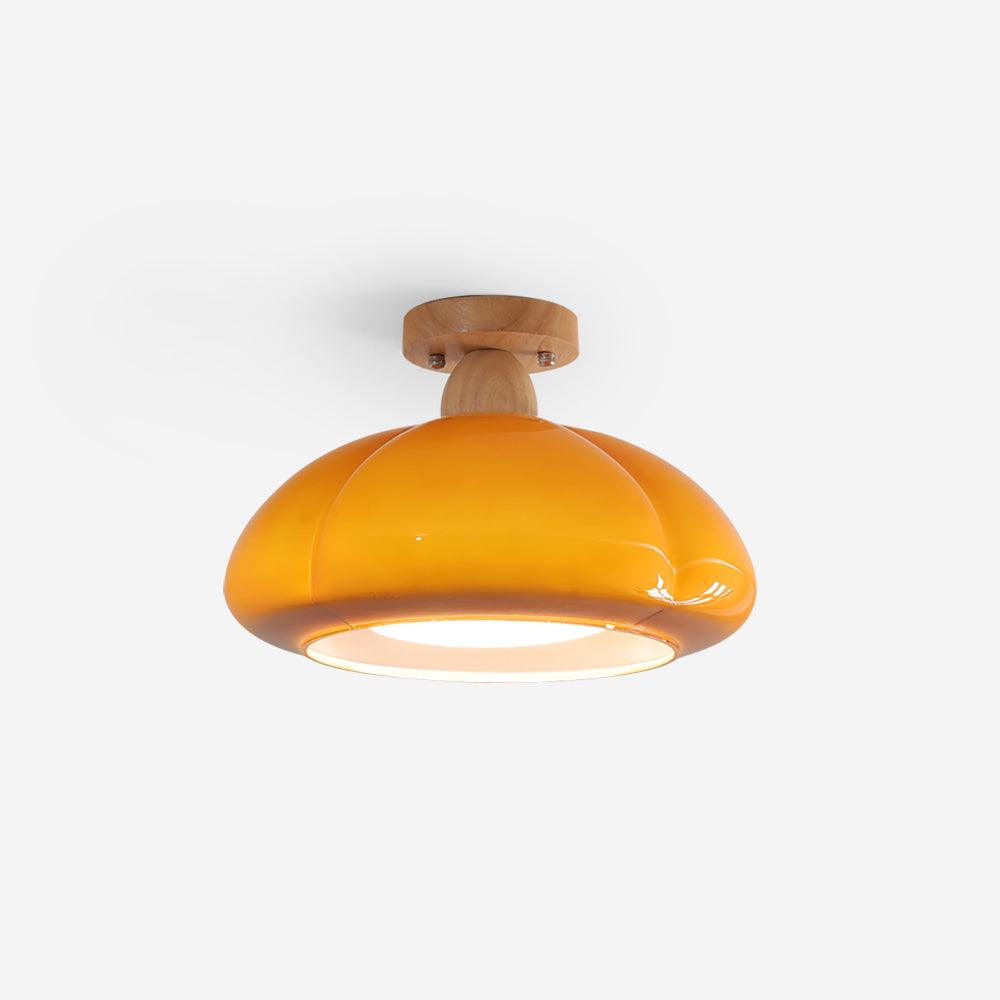 Ambrina Amber Glass Semi Flush Mount Ceiling Light - Letslighting