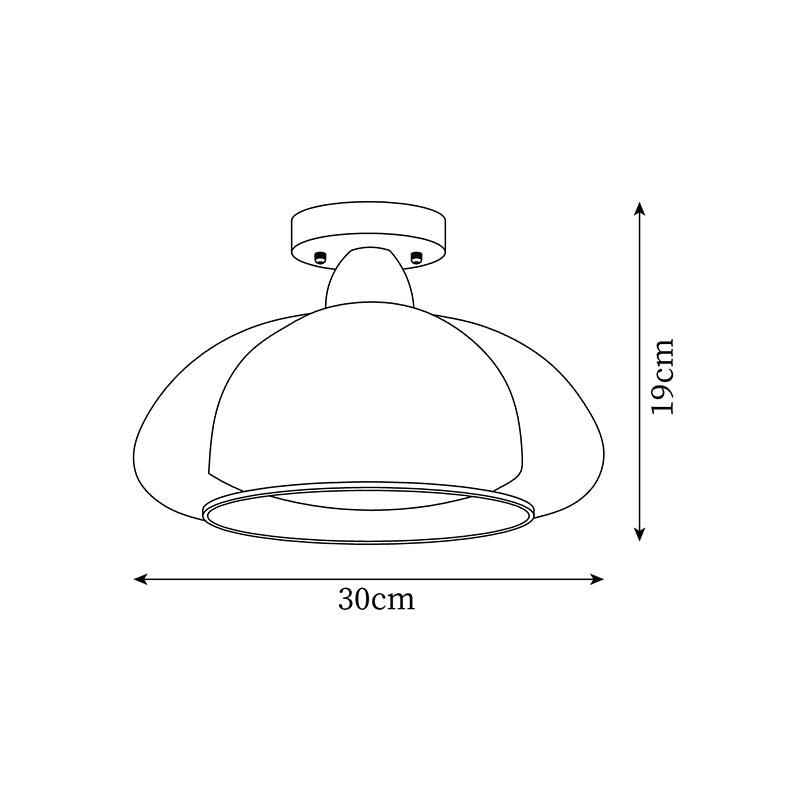 Ambrina Amber Glass Semi Flush Mount Ceiling Light - Letslighting