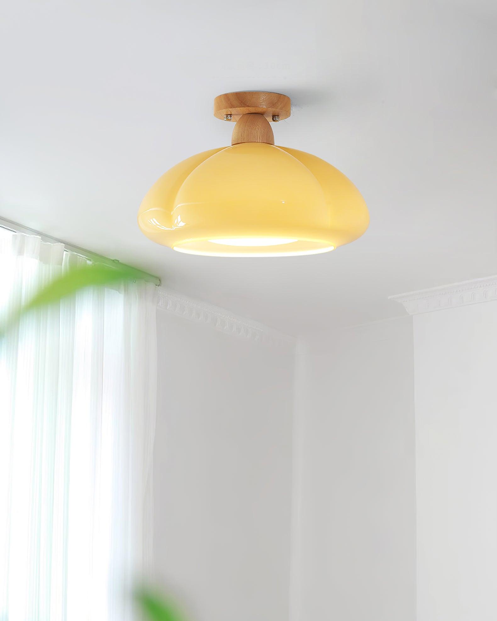 Ambrina Amber Glass Semi Flush Mount Ceiling Light - Letslighting