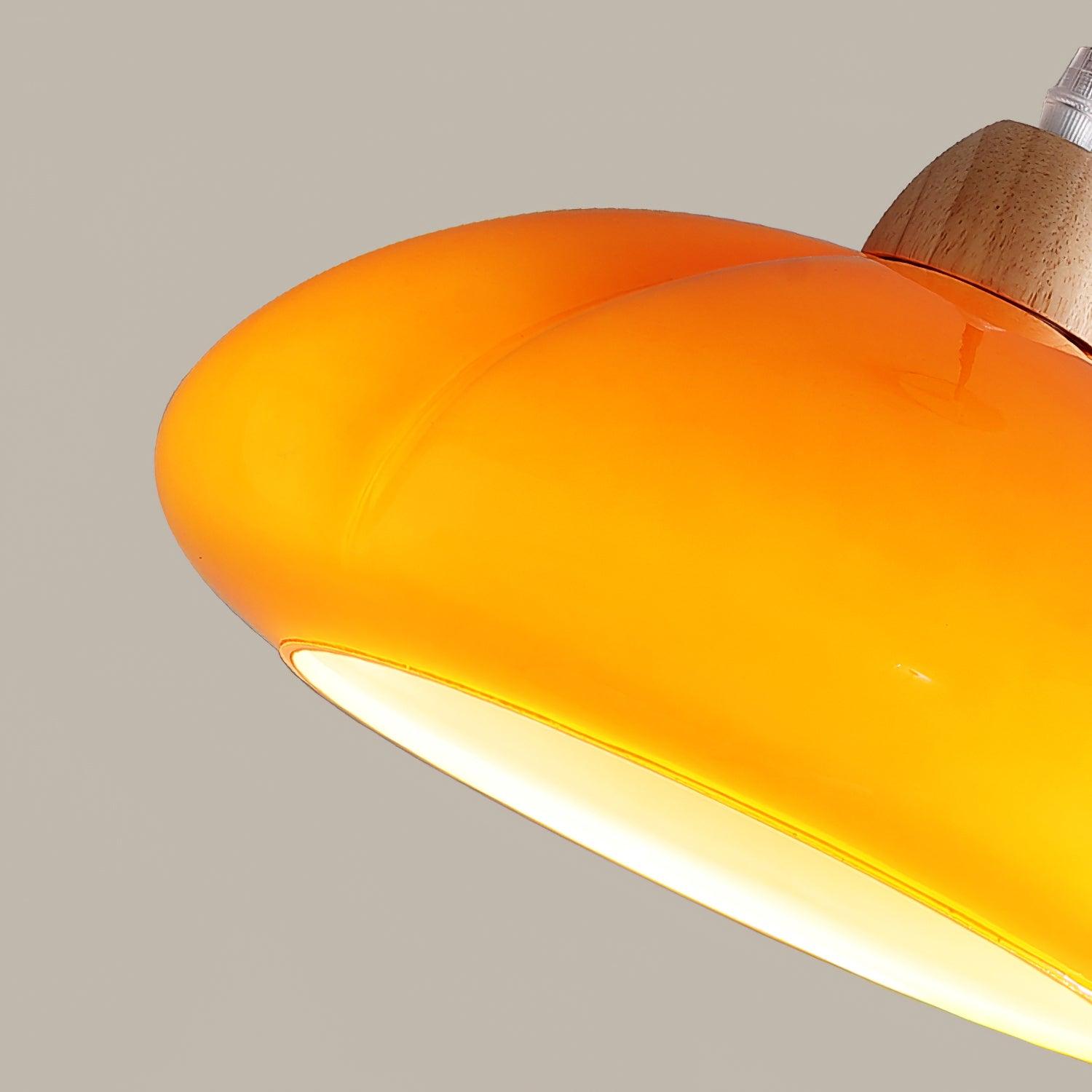 Pendelleuchte Abgerundeter Glasschirm Holzakzent Verspielt Modern-Letslighting