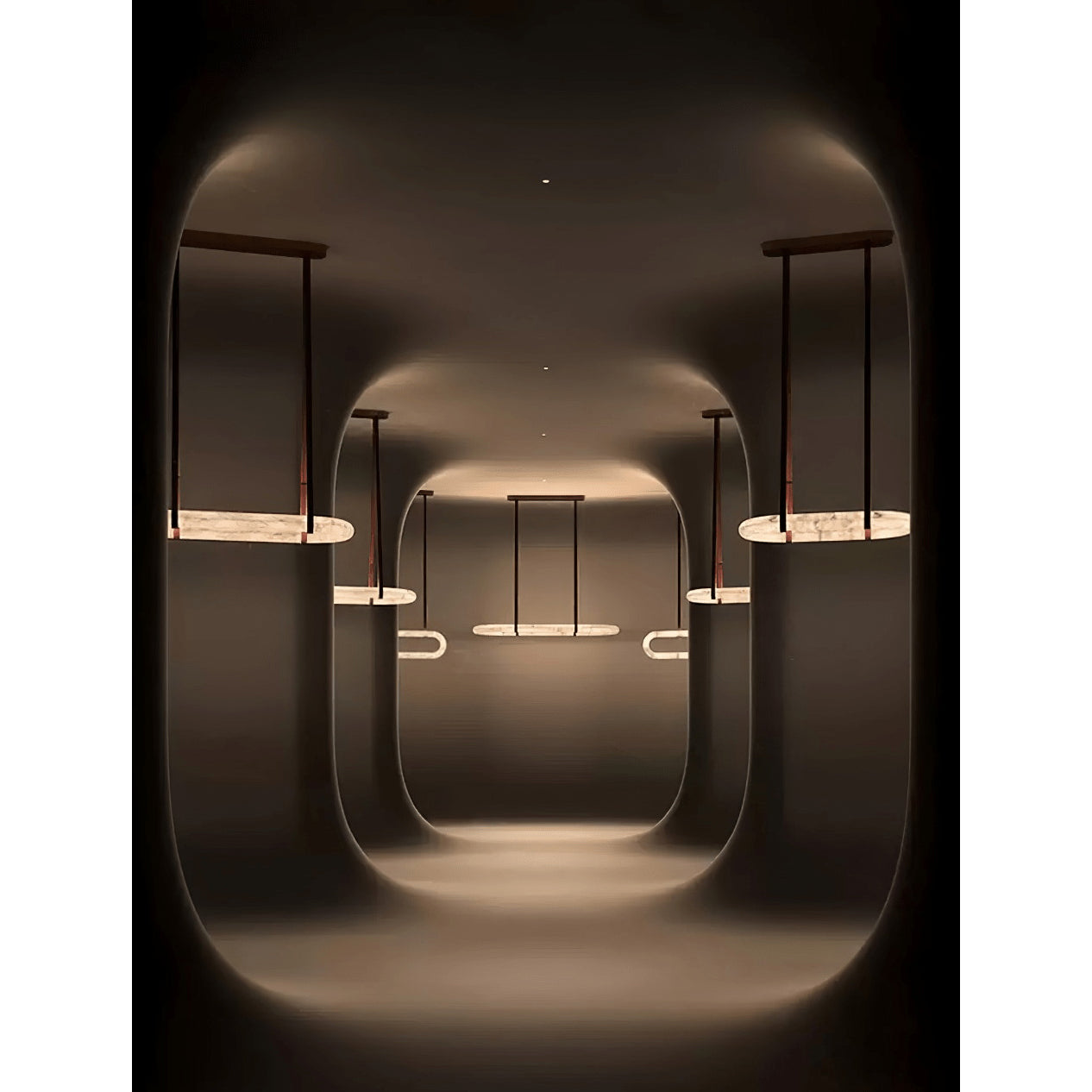 Vista Modern Minimalist Art Alabaster Metal Chandelier - Letslighting