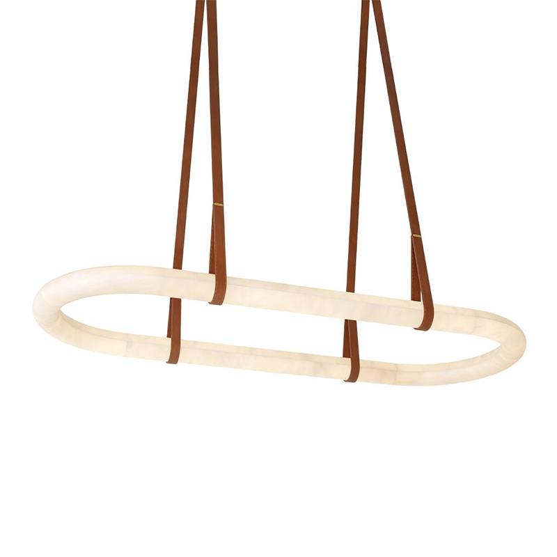 Vista Modern Minimalist Art Alabaster Metal Chandelier - Letslighting