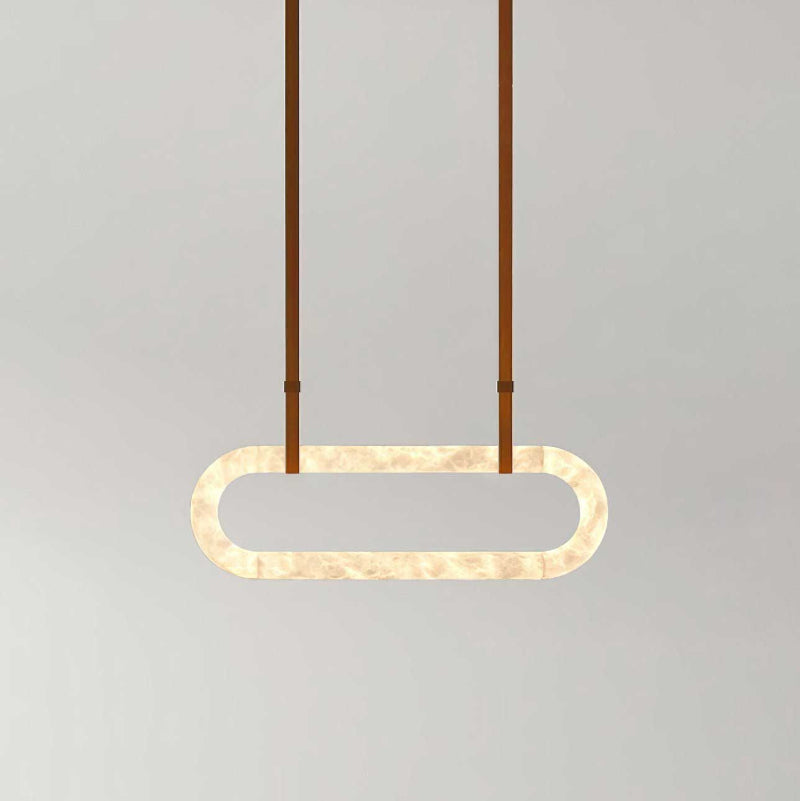 Vista Modern Minimalist Art Alabaster Metal Chandelier - Letslighting