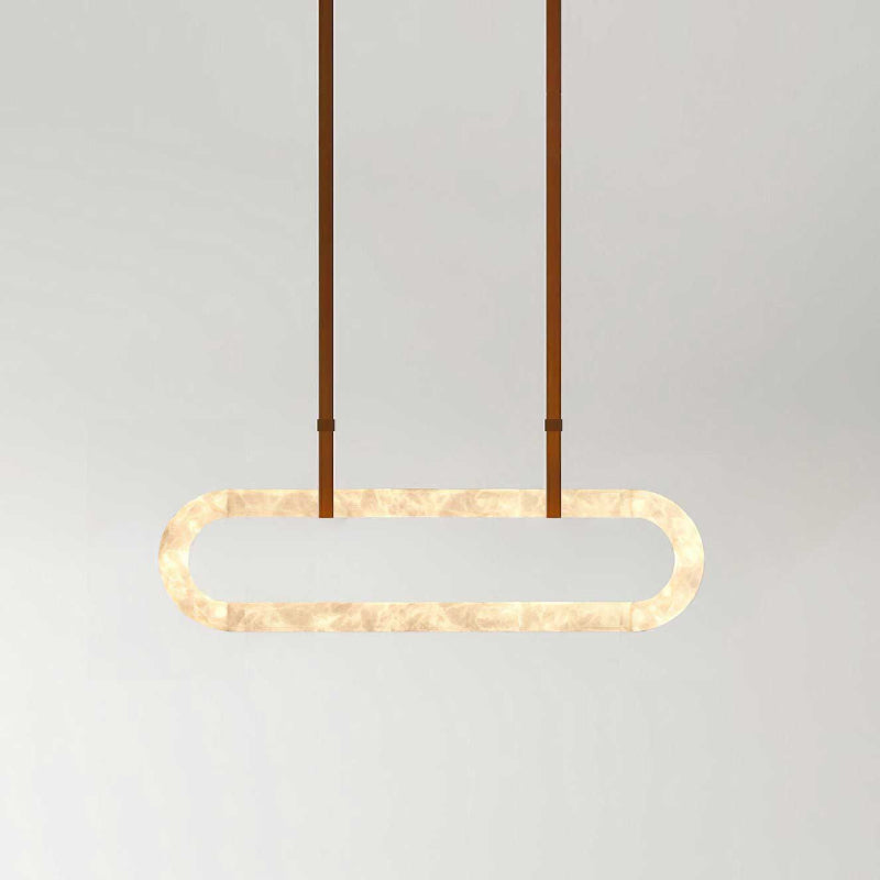 Vista Modern Minimalist Art Alabaster Metal Chandelier - Letslighting