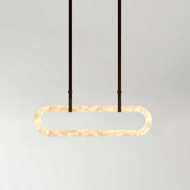 Vista Modern Minimalist Art Alabaster Metal Chandelier - Letslighting