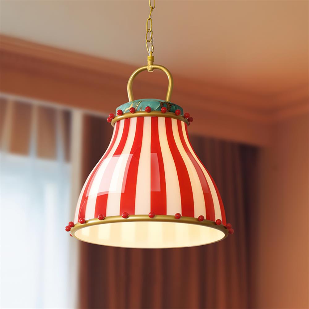 Red and white stripes Glass Pendant Lamp - Letslighting