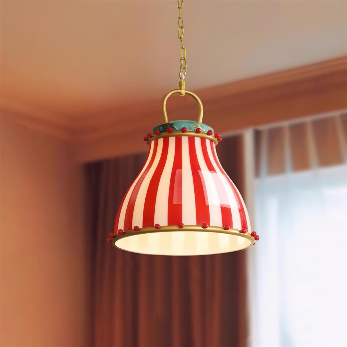Red and white stripes Glass Pendant Lamp - Letslighting