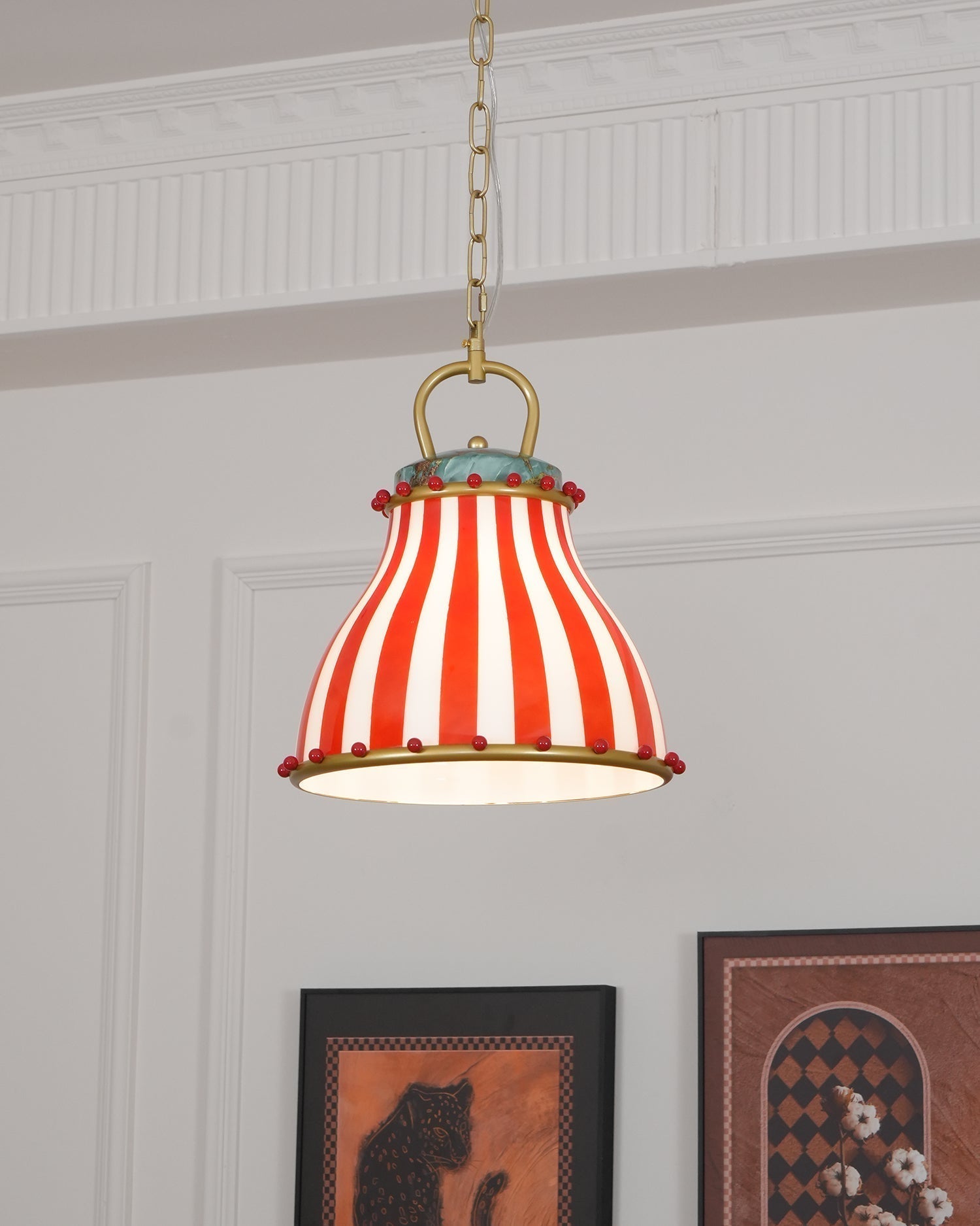 Red and white stripes Glass Pendant Lamp - Letslighting