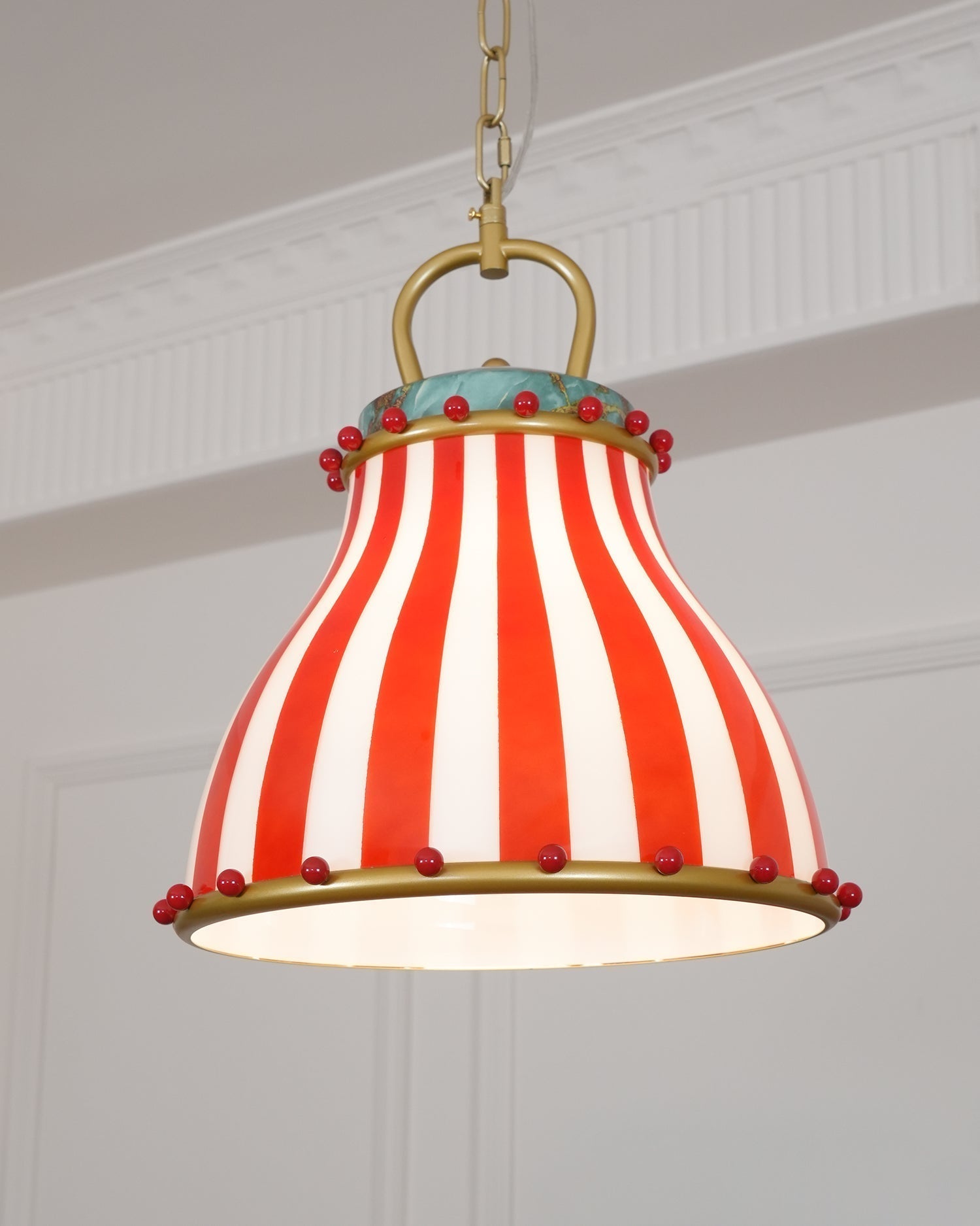 Red and white stripes Glass Pendant Lamp - Letslighting