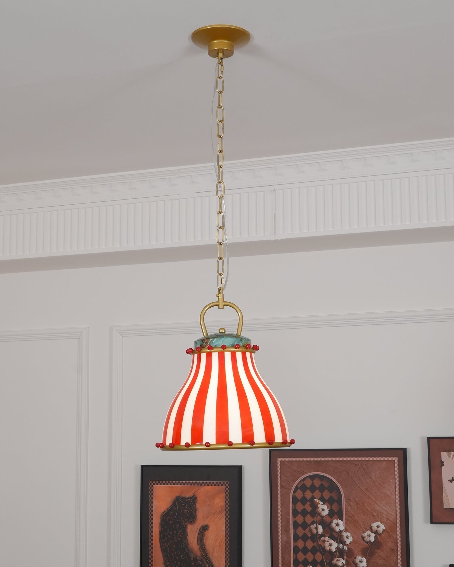 Red and white stripes Glass Pendant Lamp - Letslighting