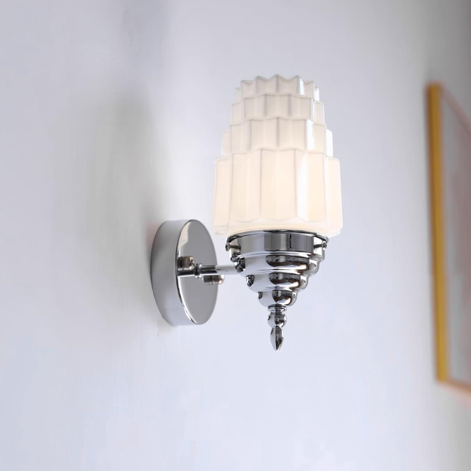 Wandleuchte Metall Körper Glas Zylinder Schirm Art Deco Schlafzimmer-Letslighting