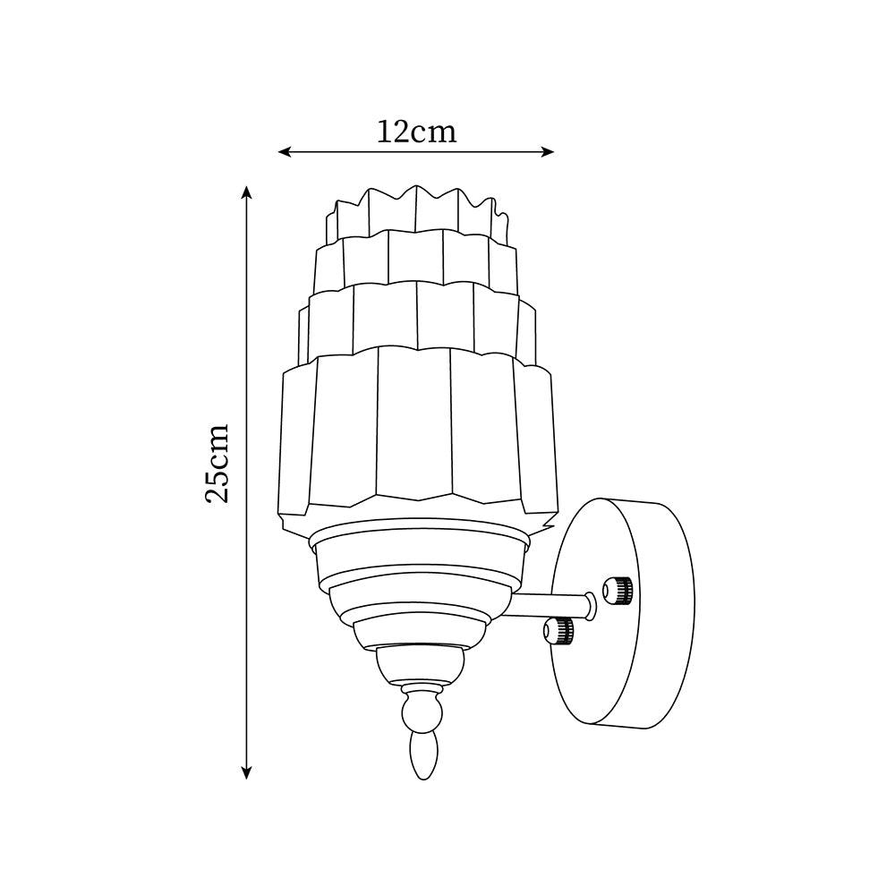Wandleuchte Metall Körper Glas Zylinder Schirm Art Deco Schlafzimmer-Letslighting