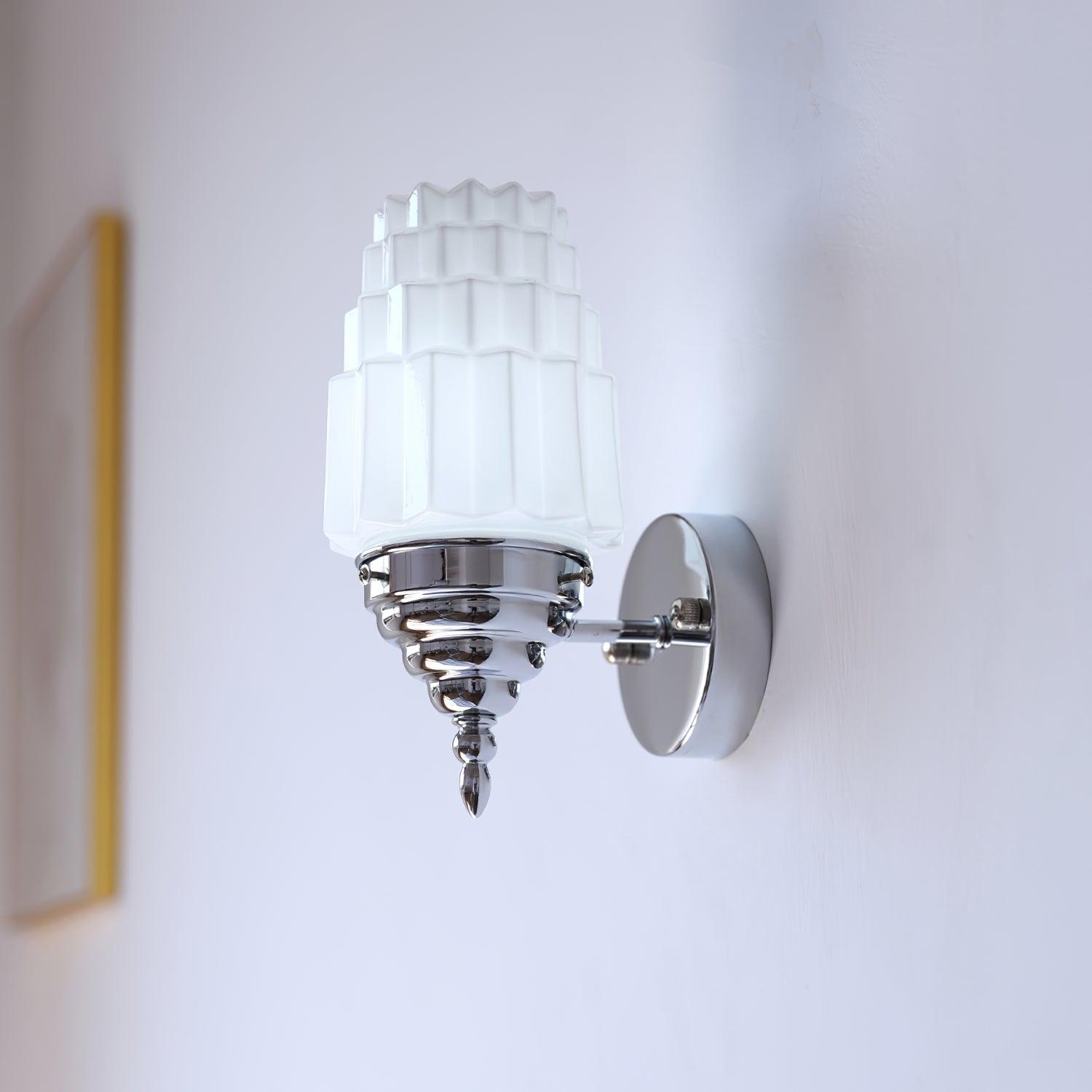 Wandleuchte Metall Körper Glas Zylinder Schirm Art Deco Schlafzimmer-Letslighting