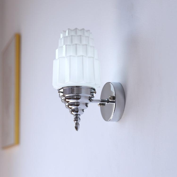 Wandleuchte Metall Körper Glas Zylinder Schirm Art Deco Schlafzimmer-Letslighting