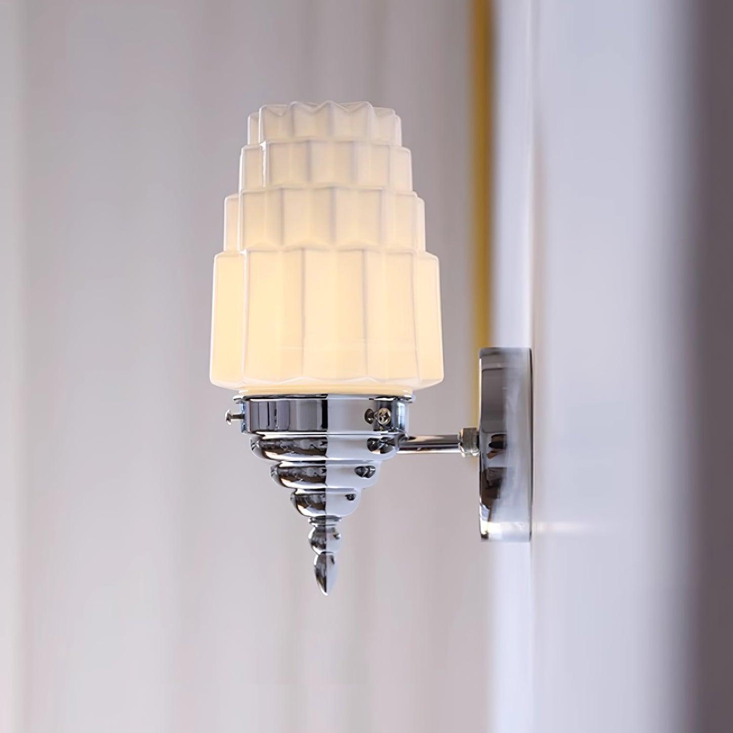 Wandleuchte Metall Körper Glas Zylinder Schirm Art Deco Schlafzimmer-Letslighting