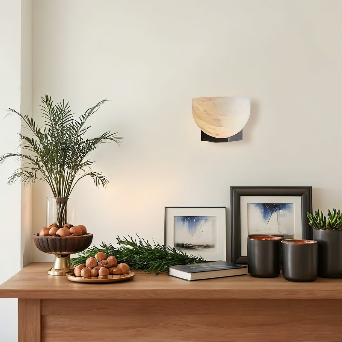 Corvina Bowl Alabaster Wall Light - Neutralighting