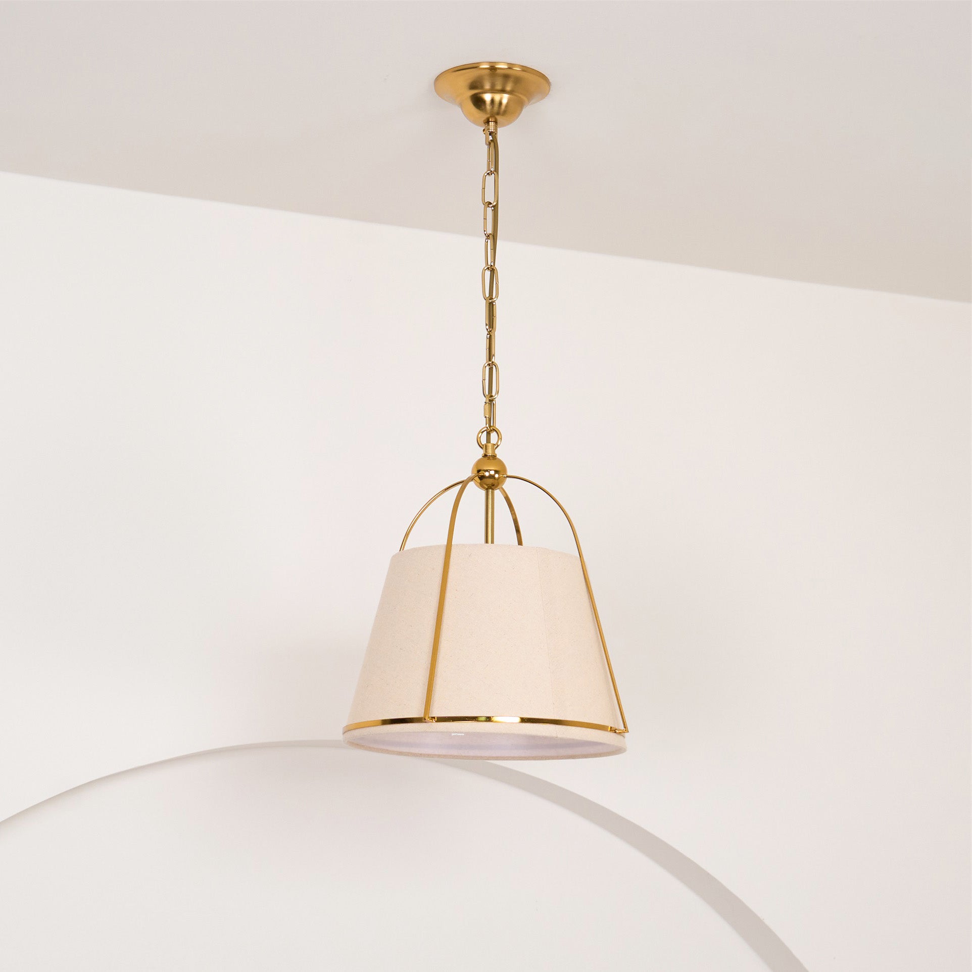 Yonder Traditionell Klassisch Messing Stoff Pendelleuchte-Letslighting