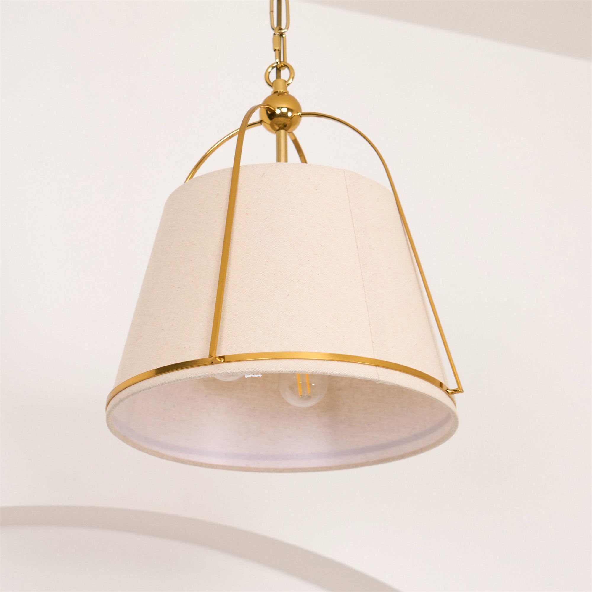Yonder Traditionell Klassisch Messing Stoff Pendelleuchte-Letslighting