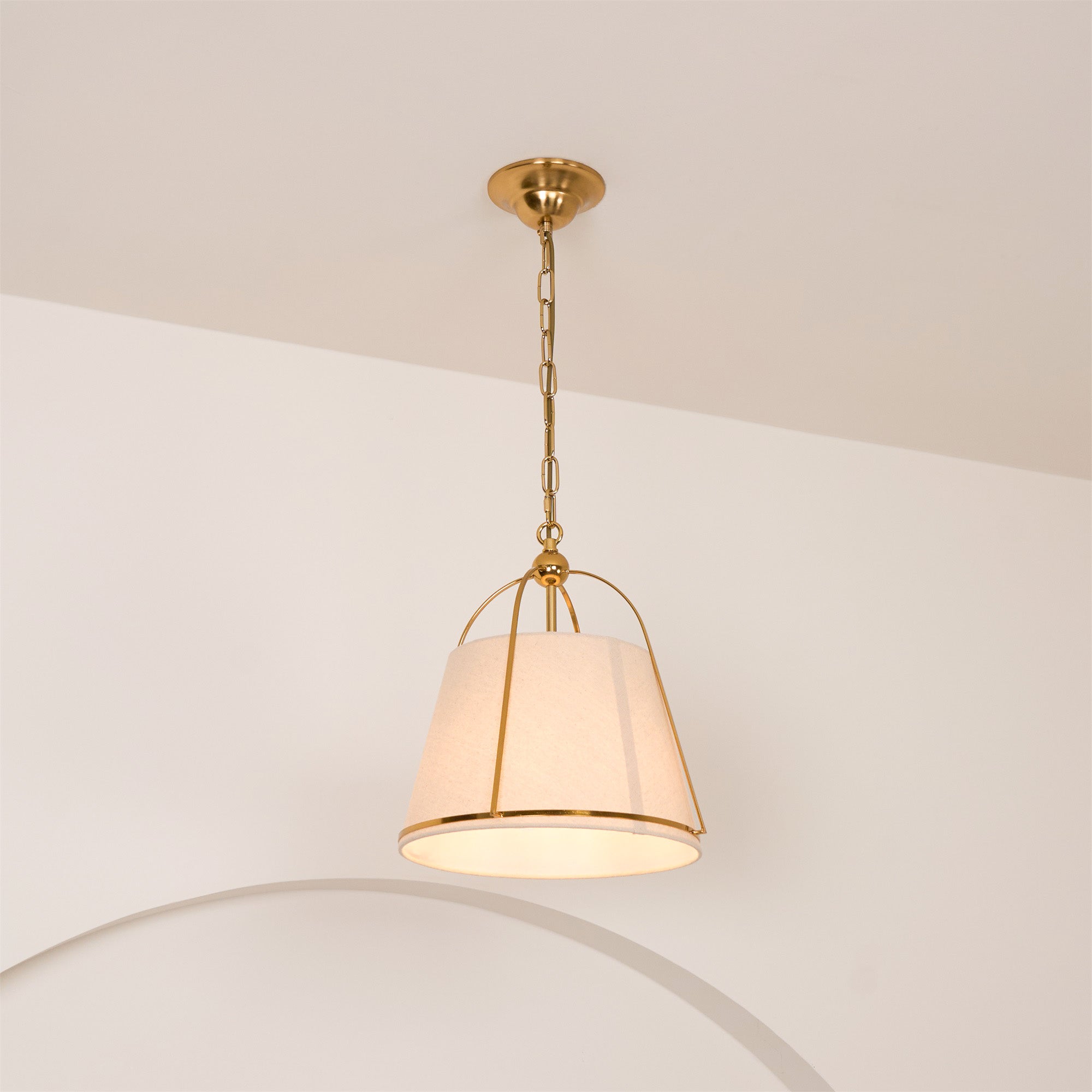 Yonder Traditionell Klassisch Messing Stoff Pendelleuchte-Letslighting