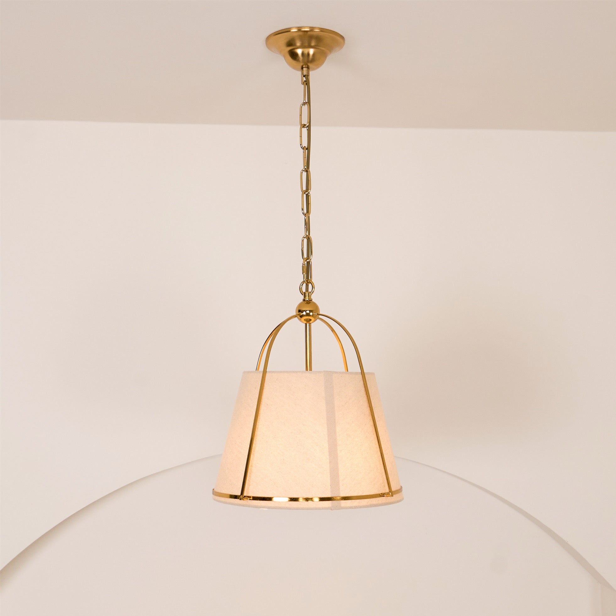 Yonder Traditionell Klassisch Messing Stoff Pendelleuchte-Letslighting