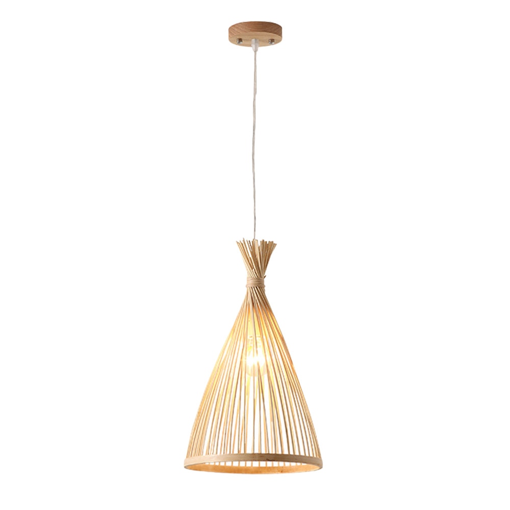Muto Boho Natürliche Bambus Rattan Pendelleuchte für Esszimmer, Schlafzimmer