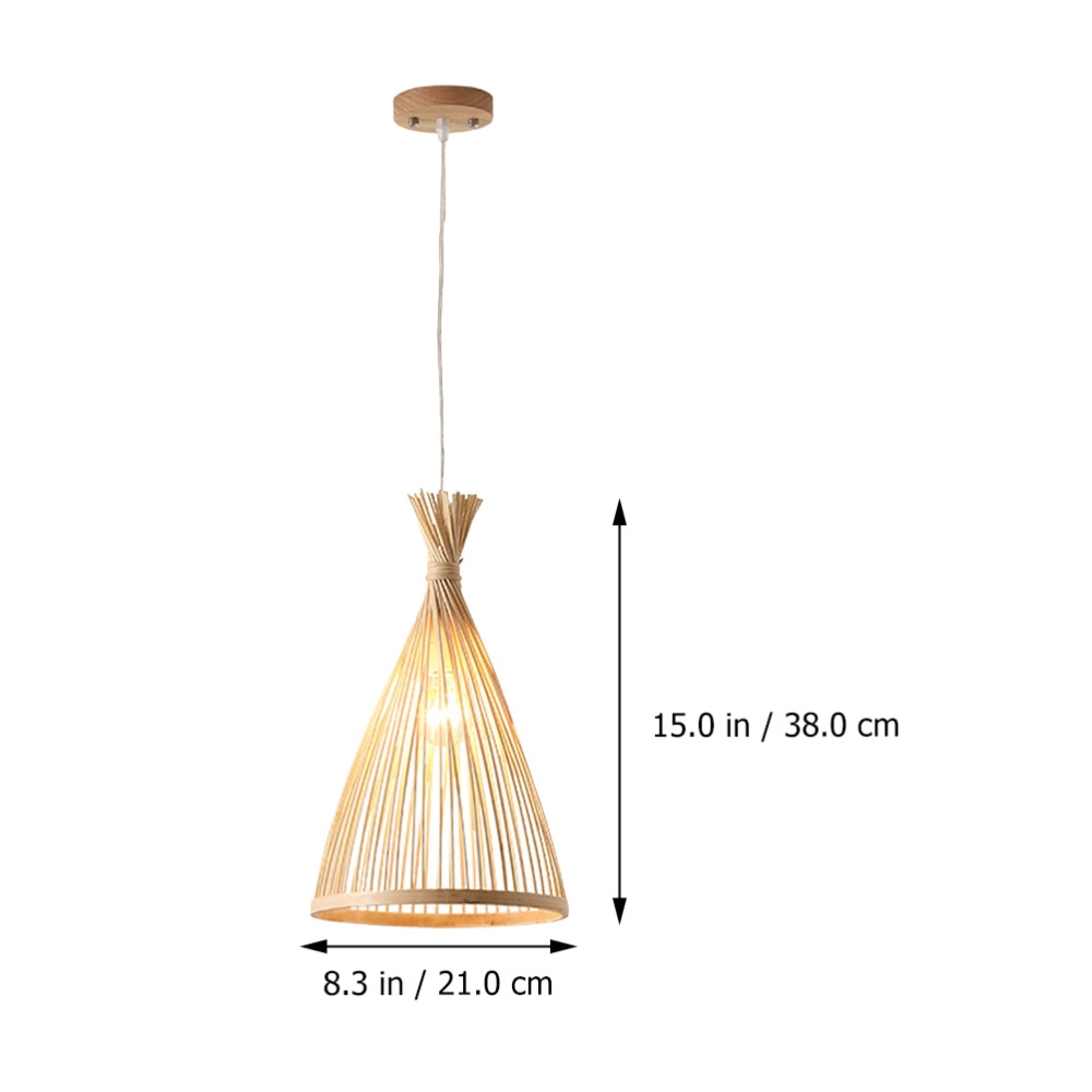 Muto Boho Natürliche Bambus Rattan Pendelleuchte für Esszimmer, Schlafzimmer