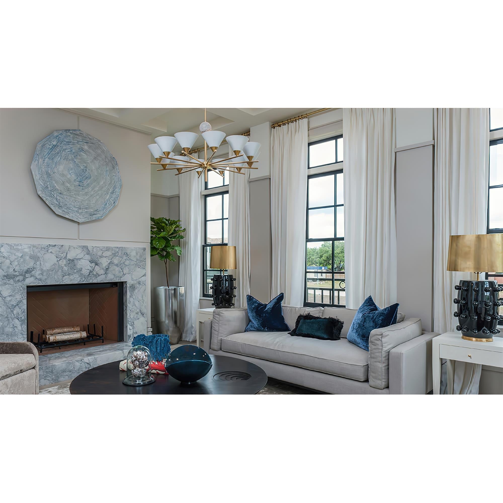 Bloom Large Vintage Marble Metal Chandelier - Letslighting