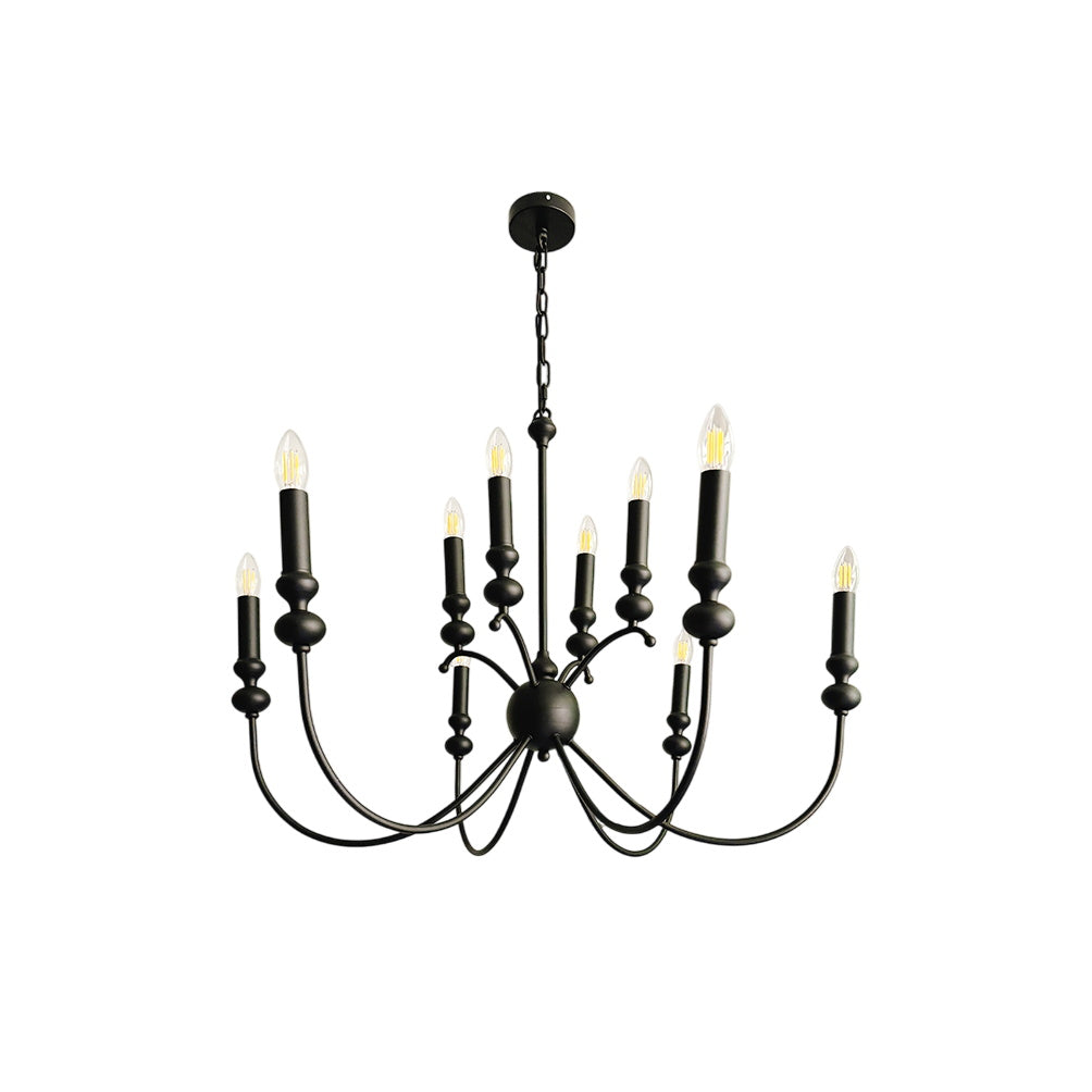 Crest Vintage Industrie Schwarz Kronleuchter-Letslighting