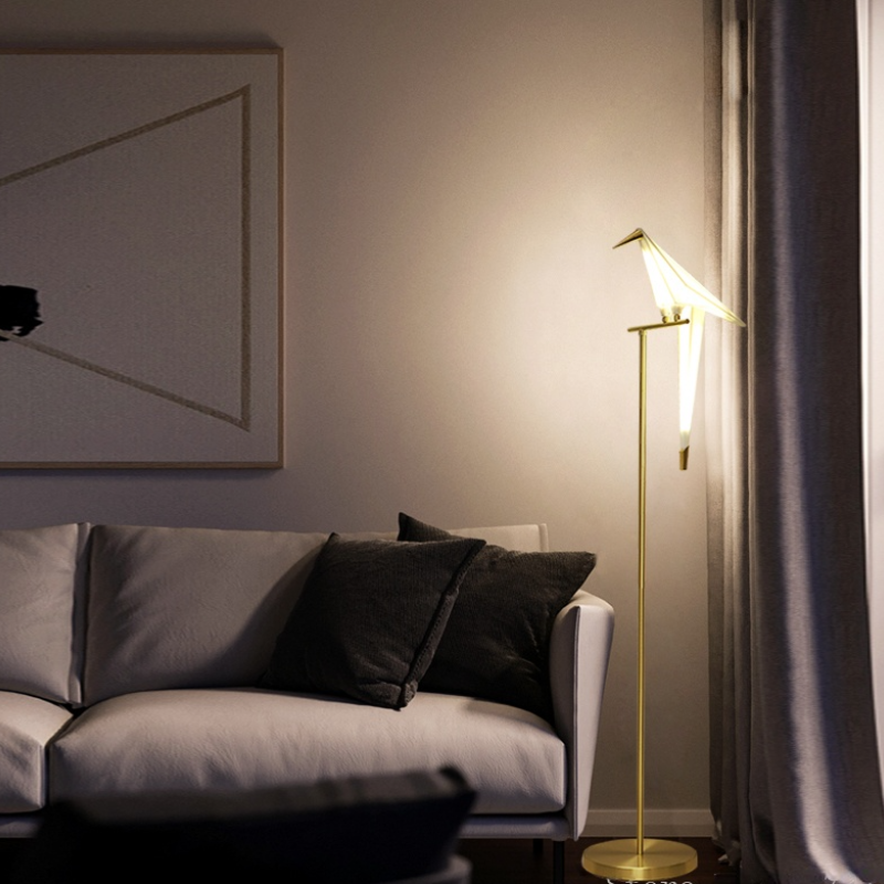 Arisha Vogel Tischlampe/Stehlampe, Gold, 1/2/3 Flammig, Metall, Schlafzimmer