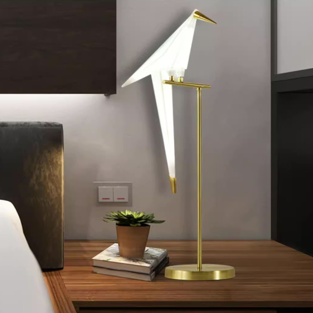 Arisha Vogel Tischlampe/Stehlampe, Gold, 1/2/3 Flammig, Metall, Schlafzimmer