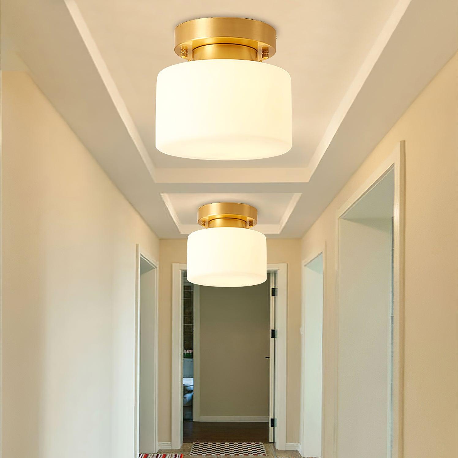 Elsilisra Nordisch Kunst Messing Glas Einbau Deckenleuchte-Letslighting