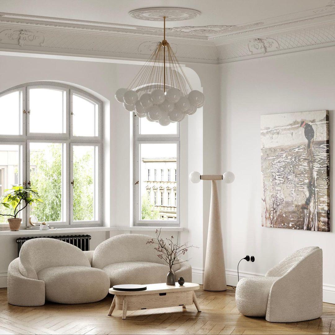 Lustra Kronleuchter Bubble Milchglas-Letslighting