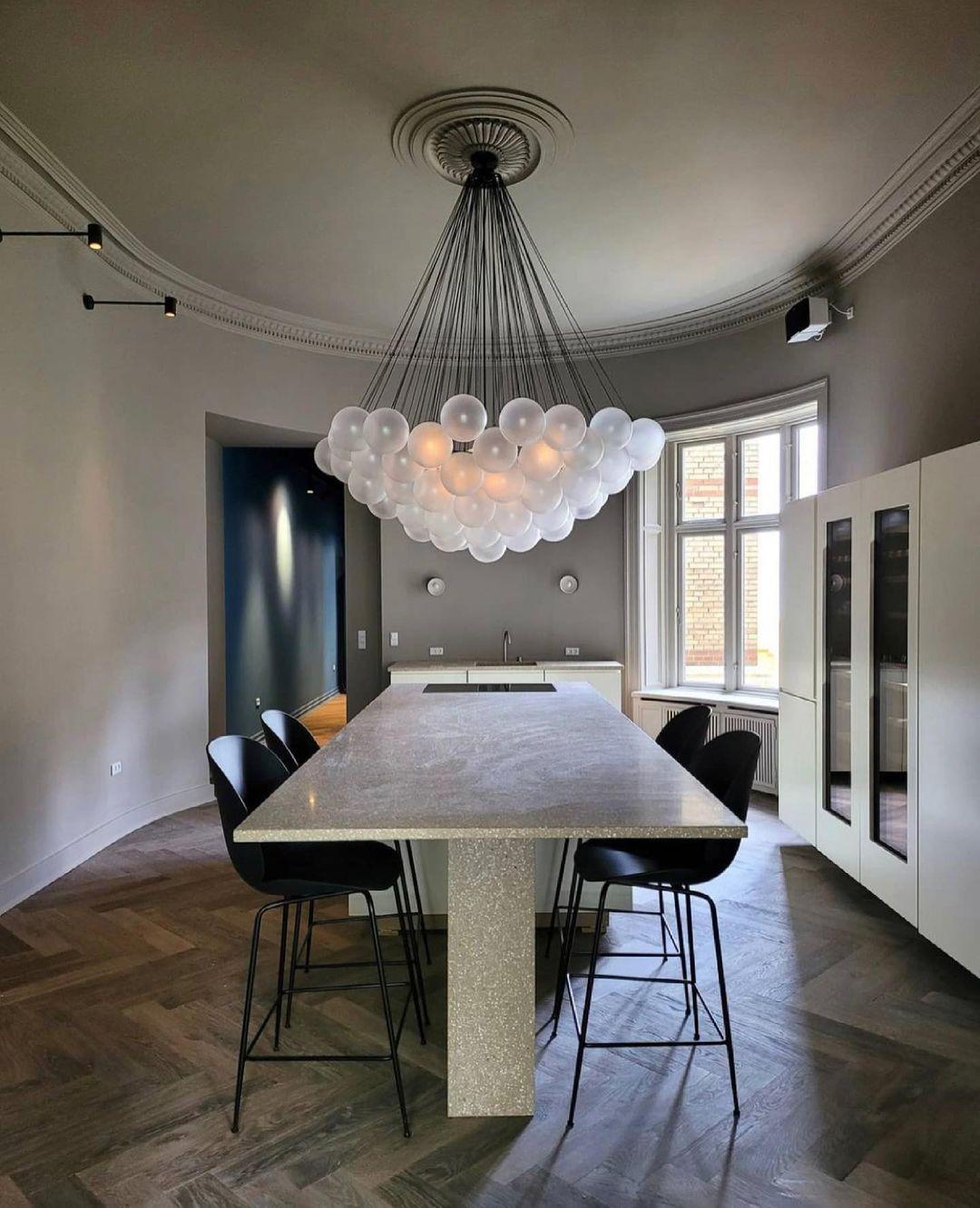 Lustra Kronleuchter Bubble Milchglas-Letslighting