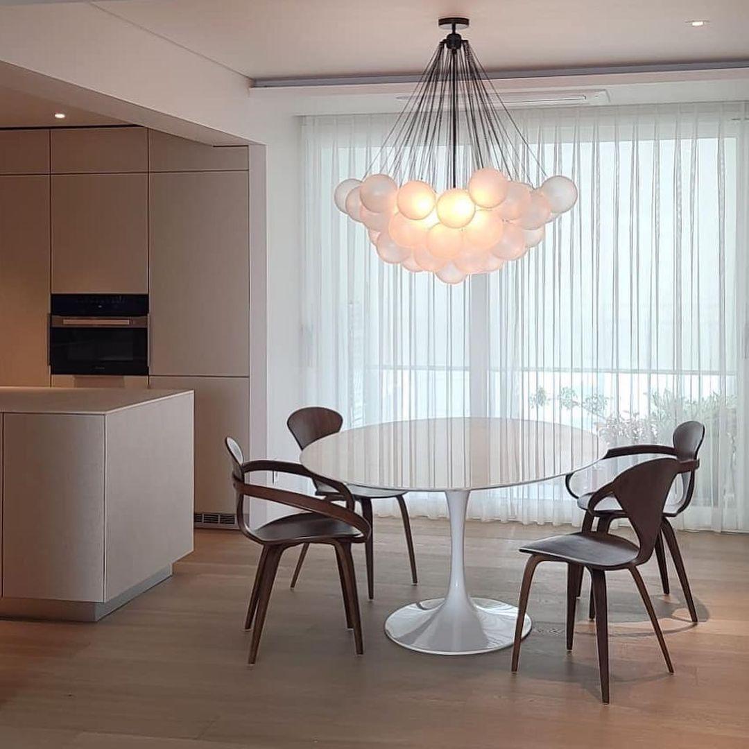 Lustra Kronleuchter Bubble Milchglas-Letslighting