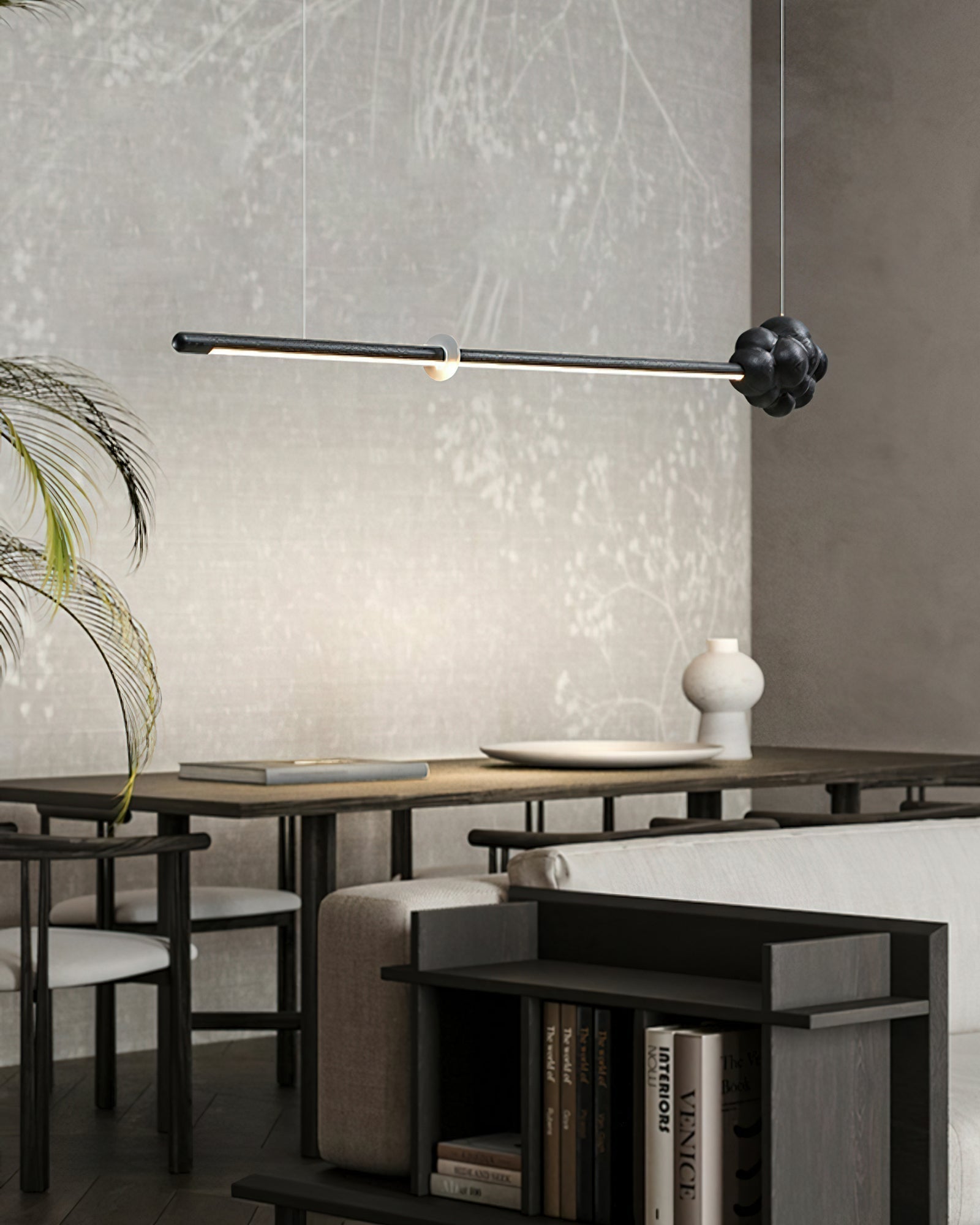 Lustra Pendelleuchte Holzstab Wolke Minimalistisch-Letslighting