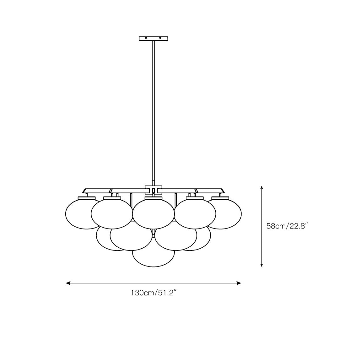 Edge Eleganter Messing-Glas-Kronleuchter-Letslighting